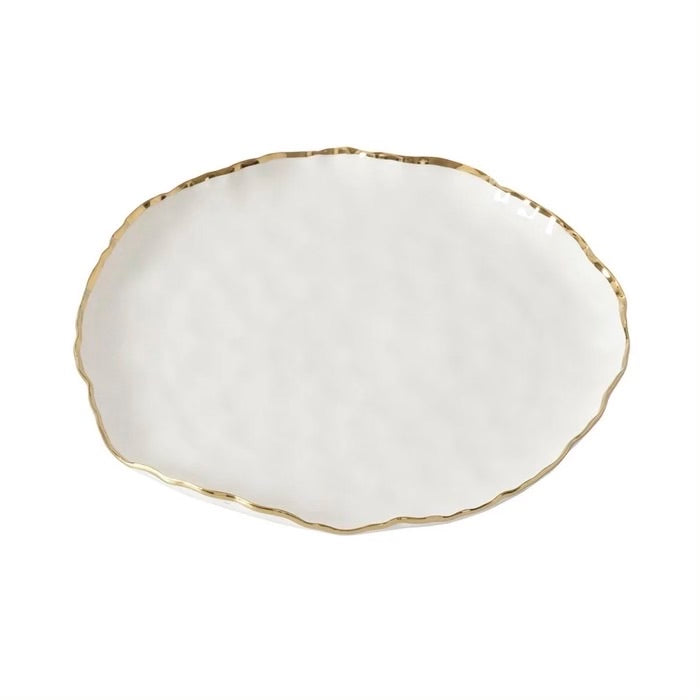 PAMPA BAY PLATO REDONDO, BLANCO Y BORDE DORADO PAMPA BAY PLATO REDONDO, BLANCO Y BORDE DORADO