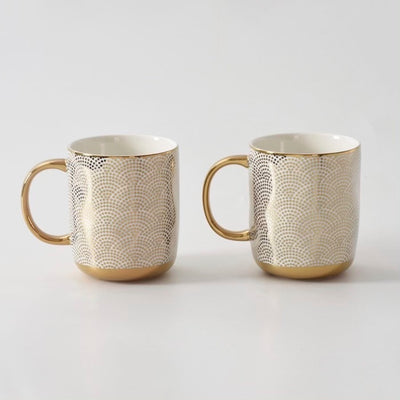 PAMPA BAY SET DE 2 TAZAS PUNTOS DORADO/BLANCO PAMPA BAY SET DE 2 TAZAS PUNTOS DORADO/BLANCO