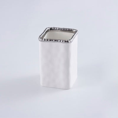 PORTA CEPILLO DE DIENTES - BLANCO/PLATA PORTA CEPILLO DE DIENTES - BLANCO/PLATA