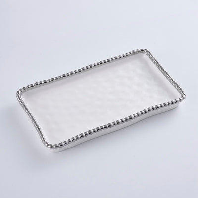 BANDEJA RECTANGULAR-BLANCO/PLATA BANDEJA RECTANGULAR-BLANCO/PLATA