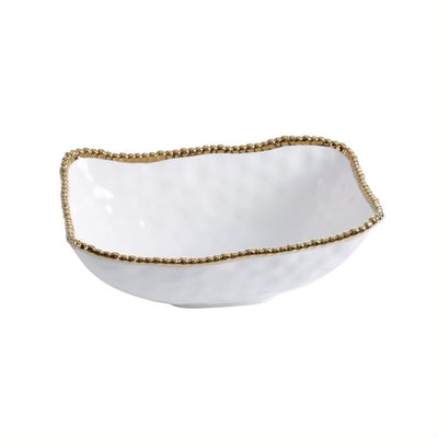 BOWL HONDO 13 × 9 × 5-BLANCO/DORADO BOWL HONDO 13 × 9 × 5 - BLANCO/DORADO