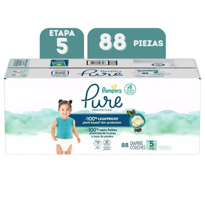 PAMPERS PURE ETAPA 5 -88 PAÑALES 12KG