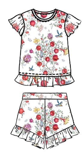 PIJAMA MANGA CORTA PARA NIÑA POMEGRANATES 2-3