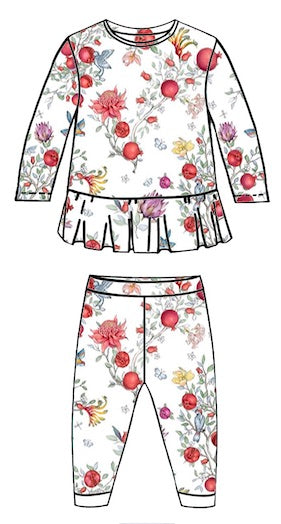 PIJAMA MANGA LARGA PARA NIÑA POMEGRANATES 2-3