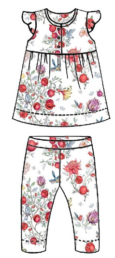 PIJAMA MANGA CORTA PARA NIÑO POMEGRANTATES