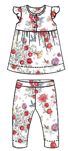 PIJAMA MANGA CORTA PARA BEBE POMEGRANTATES
