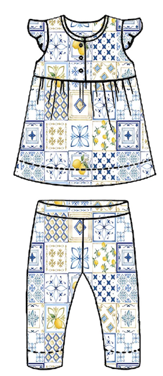 PIJAMA PARA BEBE MANGA CORTA PORCELAN 12-18