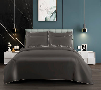 Juego de sábanas de lino GRIS-170gr/m2, Ropa de cama de lino