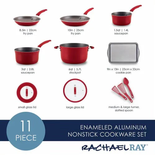 SET DE OLLAS Y UTENSILIOS DE COCINA 11 PZ-ROJO SET DE OLLAS Y UTENSILIOS DE COCINA 11 PZ-ROJO