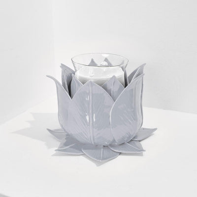 CANDELABRO FOGLIA GRIGIO PERLA