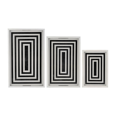 SET DE BANDEJA 3 PCS 13/18/24"-LINEAS CUADRADAS