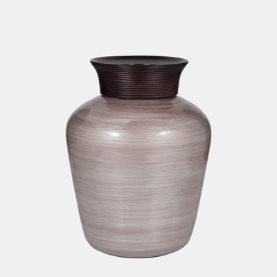 JARRÓN DE VIDRIO CON TAPA 16"-BLUSH