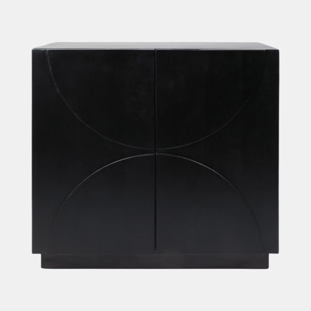 GABINETE HALF CIRCLE DE 2 PUERTAS-BLACK 32X30"