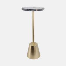 MESA PARA BEBIDAS 25 X 10", NEGRO CON DORADO