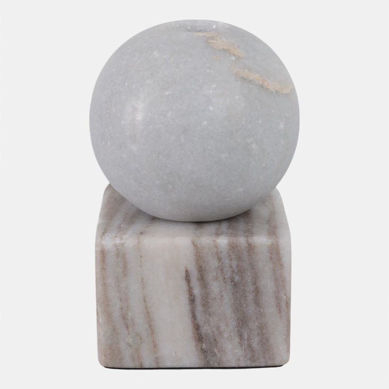 CANDELABRO BALL ON CUBE 5X3"-MULTICOLOR