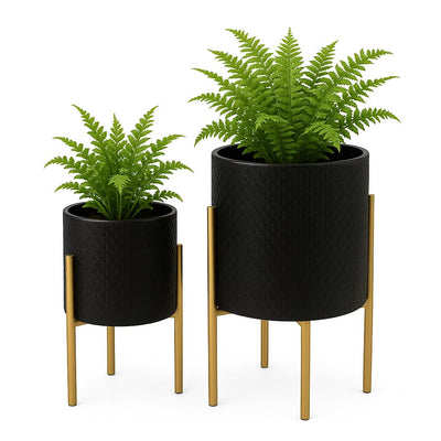 SET DE MACETERO CON SOPORTE 19/25"-BLACK