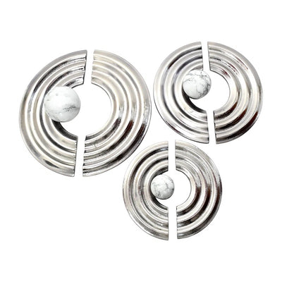 SET DE 3 DECORACION DE PARED LEZA  CON ANILLO PLATEADO 12/15/18" SET DE 3 DECORACION DE PARED LEZA  CON ANILLO PLATEADO 12/15/18"