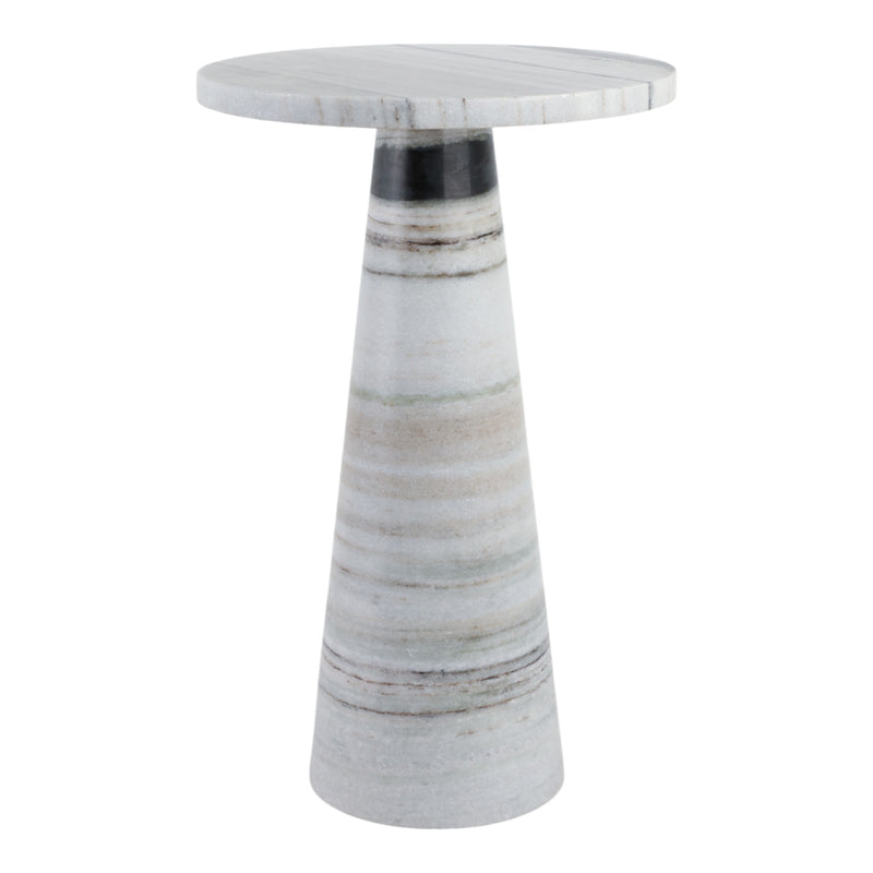 MESA ACENTUAL DE MÁRMOL PANDA STONE DE 22", MULTICOLOR