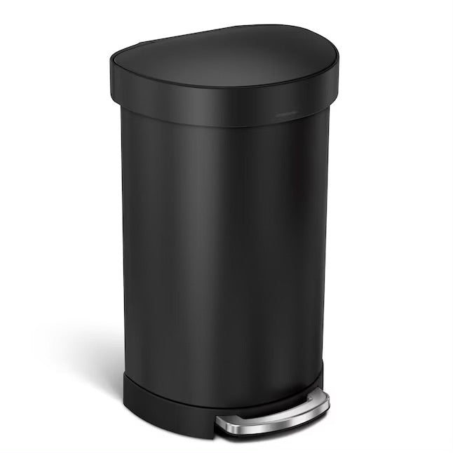 45L BASURERO SEMIREDONDO-MATTET BLACK STEEL