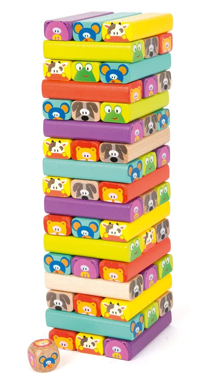 JUEGO- TORRE DE ANIMALES BALANCEANTE JUEGO DE TORRE TAMBALEANTE