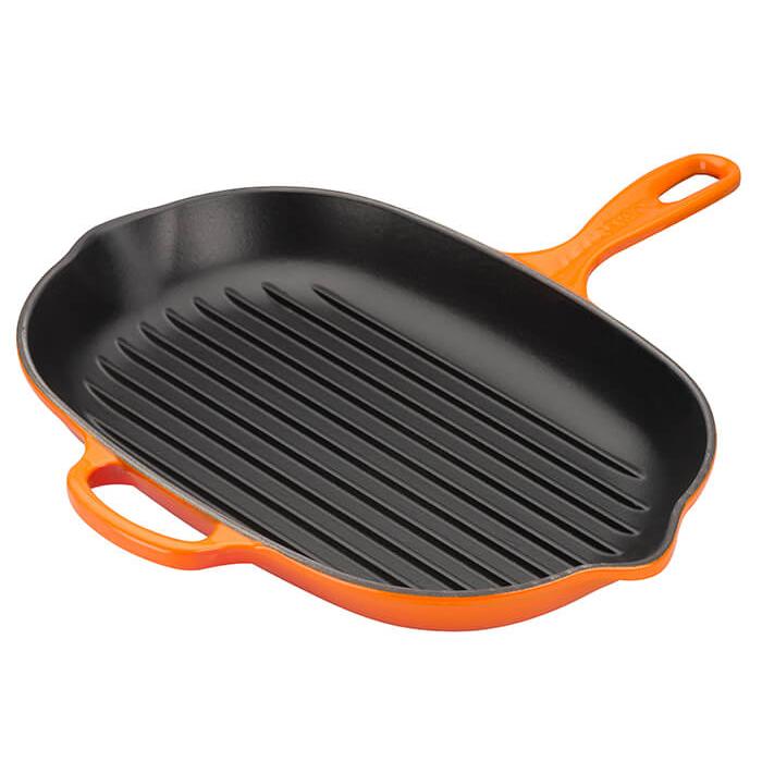 PARRILLA DE SARTÉN OVALADA DE 32CM NARANJA VOLCÁNICO