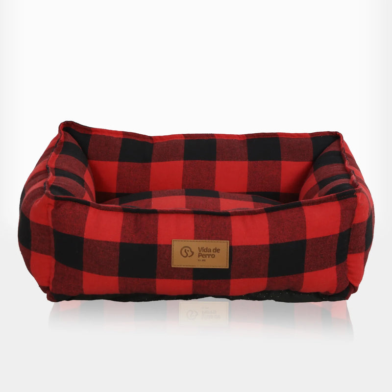 Cama para Mascotas Roja con Negro - Pequeña