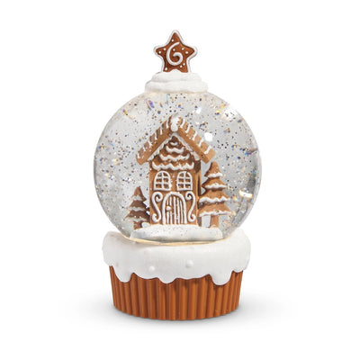 CUPCAKE ILUMINADO DE JENGIBRE DE 19 CM CON PURPURINA EN ESPIRAL