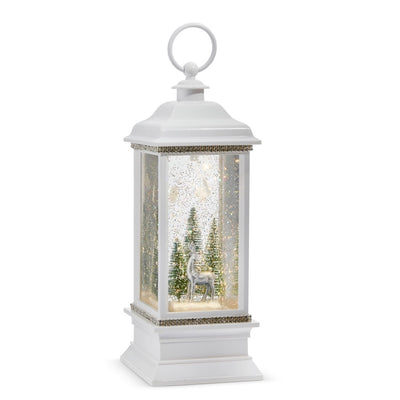 LINTERNA DE AGUA ILUMINADA ANIMADA DE RENO NEVADO DE 28 CM