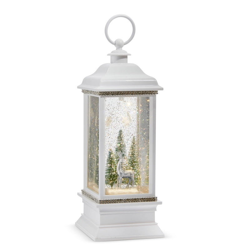 LINTERNA DE AGUA ILUMINADA ANIMADA DE RENO NEVADO DE 28 CM