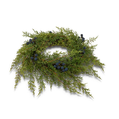 ANILLO PARA VELA DE ENEBRO CON BAYAS 14"