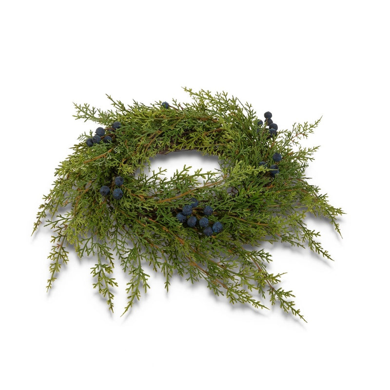 ANILLO PARA VELA DE ENEBRO CON BAYAS 14"