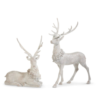 CIERVO HELADO CON CORONA SENTADO 13.5"