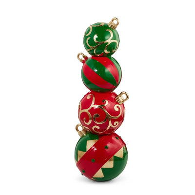 ADORNO BOLAS NAVIDEÑAS APILADAS-RED GREEN 38"