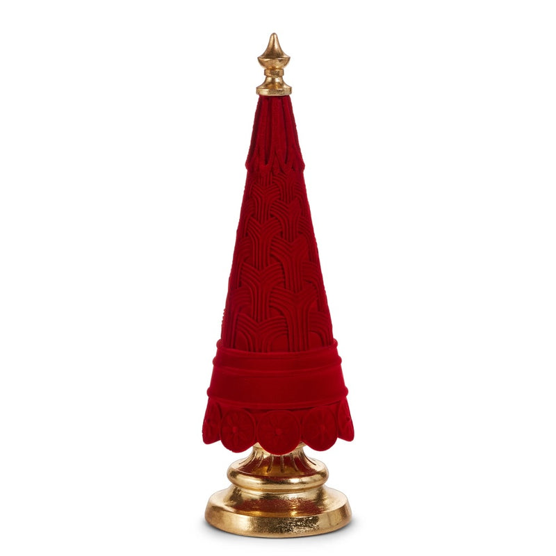 ARBOL NAVIDEÑO FLOCKED 16.5"-RED
