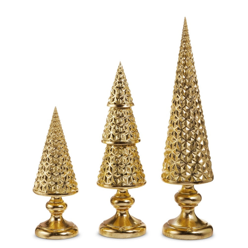 SET DE ARBOLES DECORATIVOS-METALIC GOLD 3 PCS