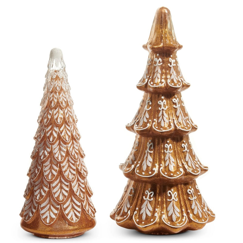 SET DE ARBOL ORNATE NAVIDEÑO DE JENGIBRE 14.5" 2PCS