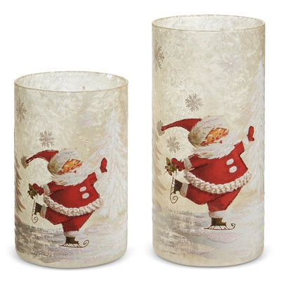 RECIPIENTE-SKATING SANTA 8"