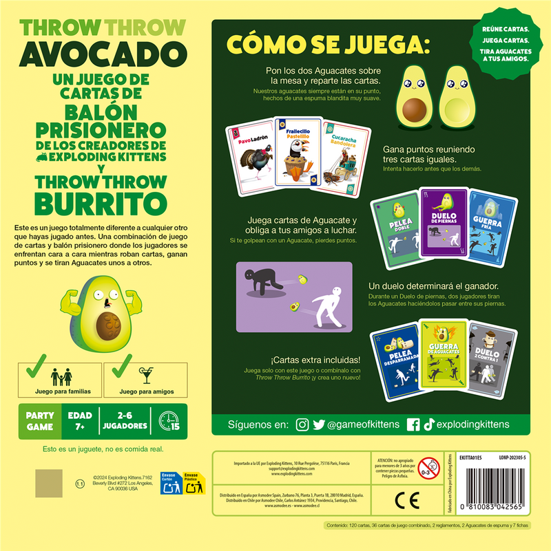 JUEGO DE CARTA THROW THROW AVOCADO