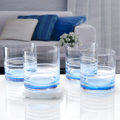 SET DE 4 VASOS DE WHISKY DE 15.5OZ - AZUL