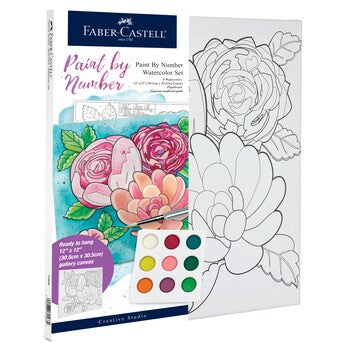 FABER CASTLE-SET DE CANVA Y AQUARELA-FLORAL BOLD
