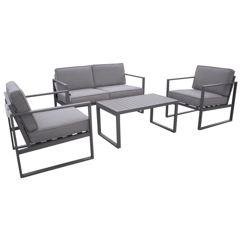 SET DE SOFÁ 2+1+1+ MESA DE CENTRO/GRIS OSCURO