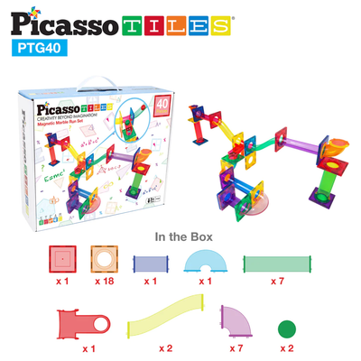 SET DE 40 PIEZAS -  MARBLE RUN MAGNETICO