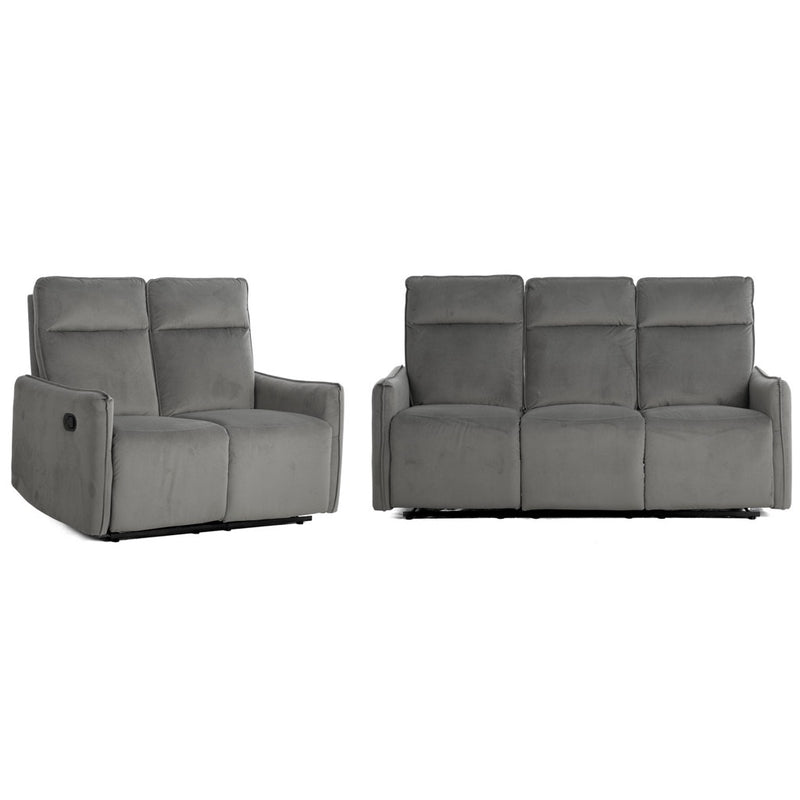 SET DE SOFÁ RECLINABLE 3+2/GRIS OSCURO