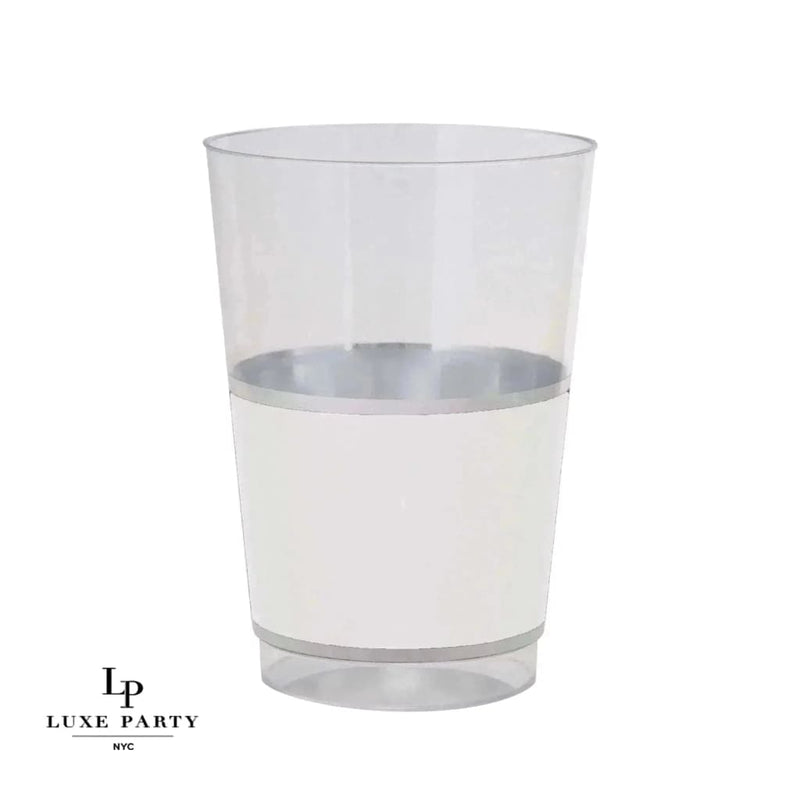 SET DE VASOS 12 OZ - BLANCO/PLATA