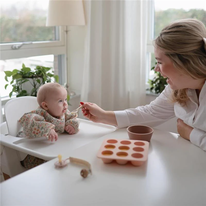 BANDEJA DE SILICONA PARA CONGELADOR DE ALIMENTOS PARA BEBES CON TAPA  BLUSH