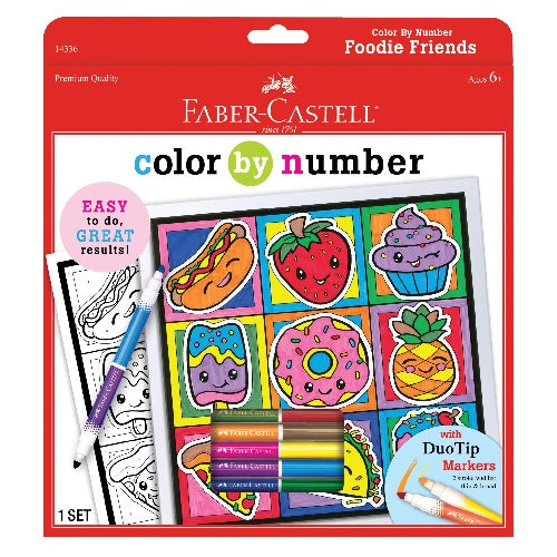 FABER CASTLE-KIT DE COLOREAR POR  NUMERO-FOODIE FRIEND