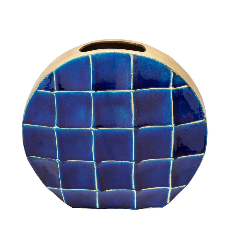 JARRON DE METAL DECORATIVO 11"-AZUL