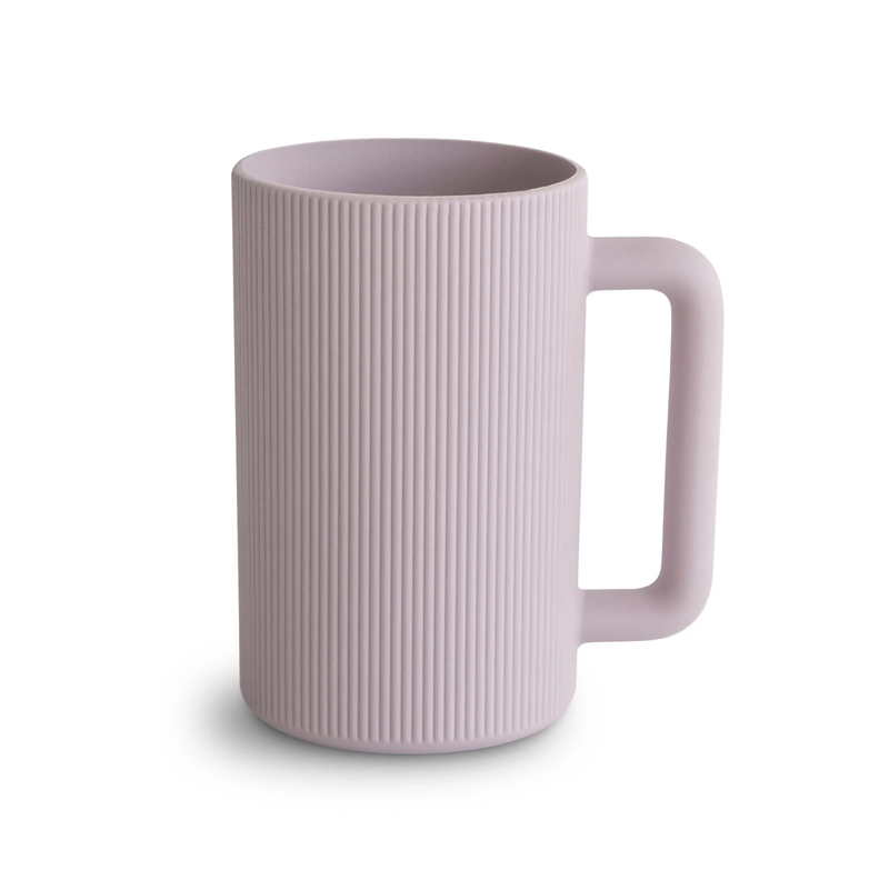 TAZA DE ENJUAGUE DE BAÑO PARA BEBE SILICONA - LILA PASTEL