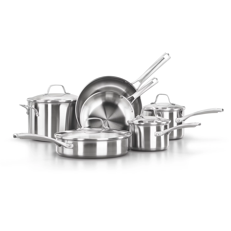 SET DE UTENCILIOS DE COCINA DE 10PC DE ACERO INOXIDABLE - PLATEADO