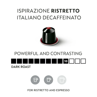 Café Ispirazione Italiana Ristretto Decaffeinato x 10 Cápsulas Original Nespresso